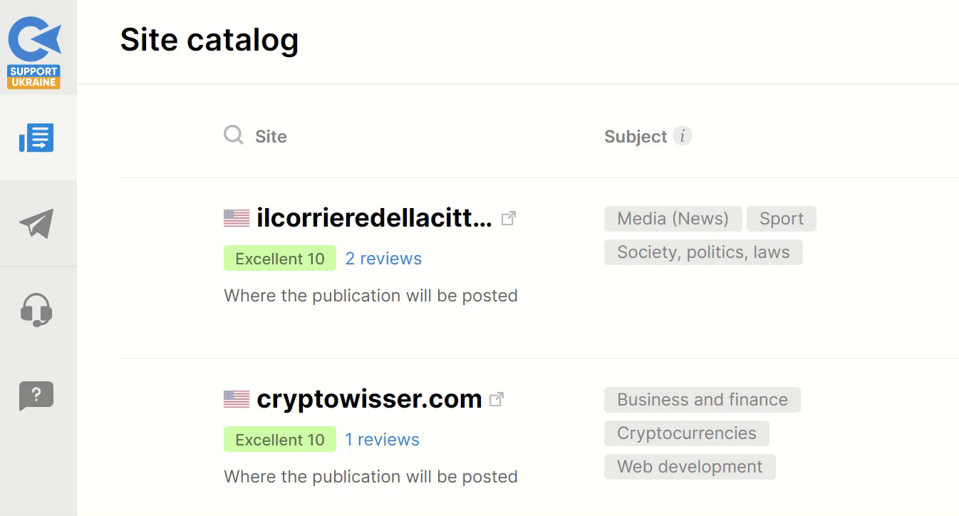 How to pin a column in Collaborator's catalog