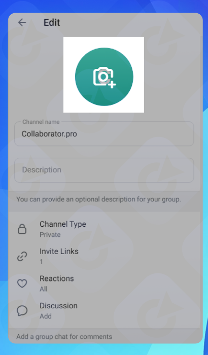 How to upload a Telegram channel icon